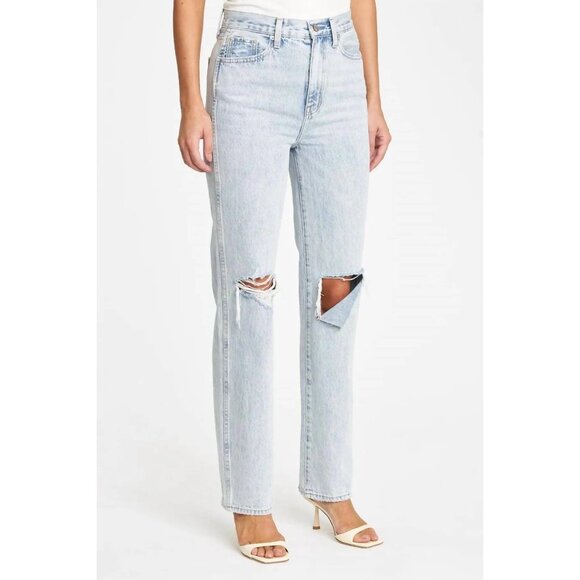PISTOLA Cassie Super High Rise Straight Jeans in Moonlight Distressed 25 Womens - Picture 12 of 14